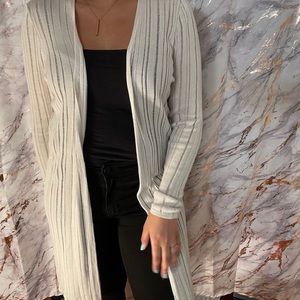 Eileen Fisher Cream Longline Cardigan petite large